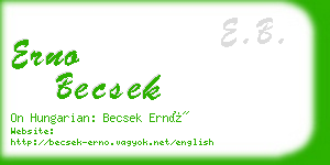 erno becsek business card